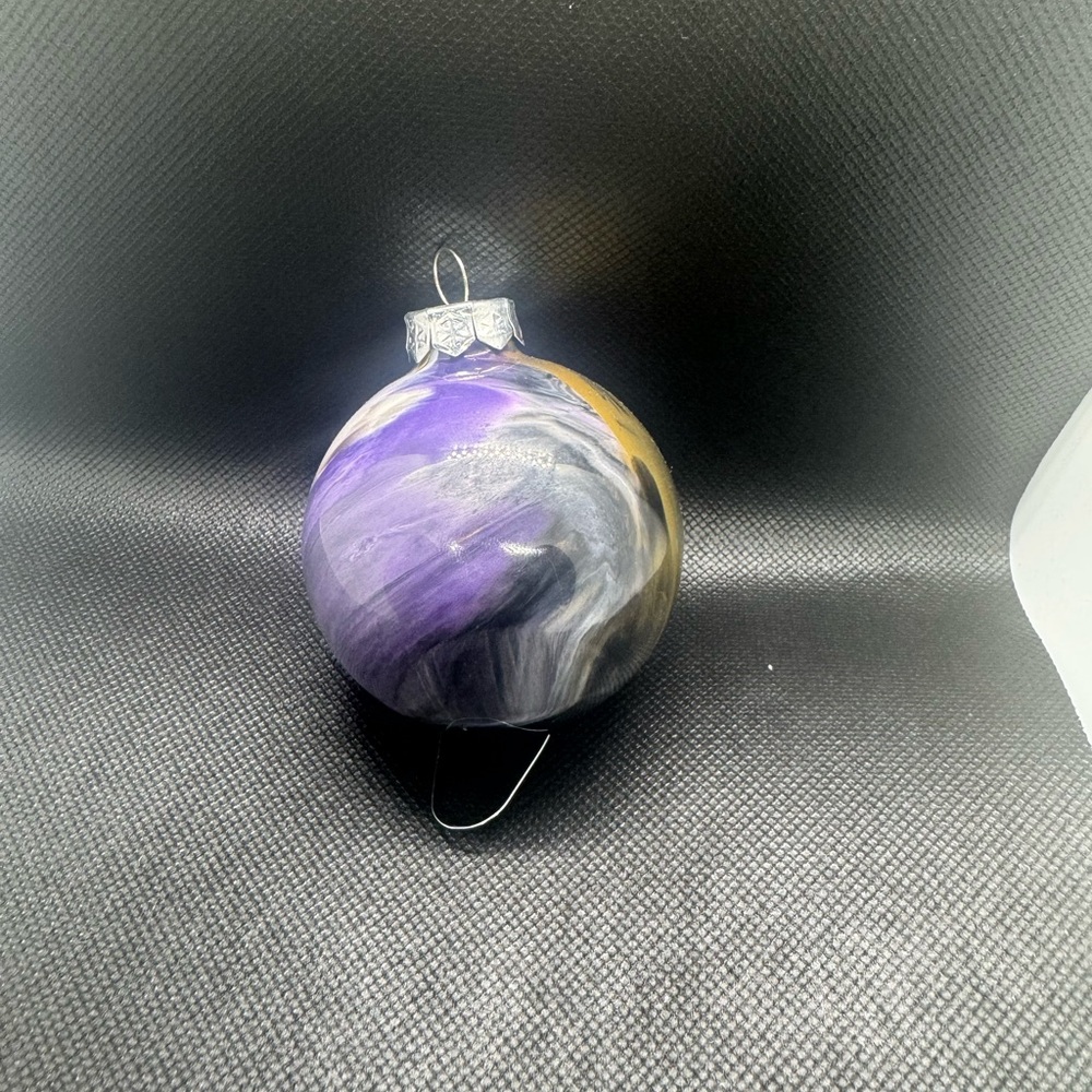 Purple and Gold Swirl Ornament